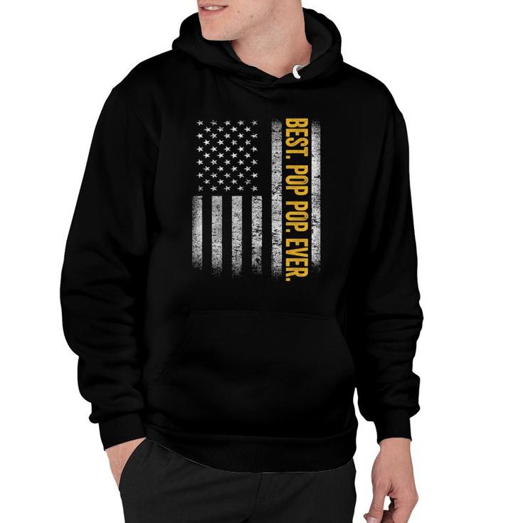 Mens Best Pop Pop Ever Us Amarican Flag Dad Grandpa Father's Day Hoodie