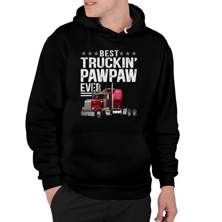 Mens Best Truckin Pawpaw Ever Big Rig Trucker Father's Day Hoodie