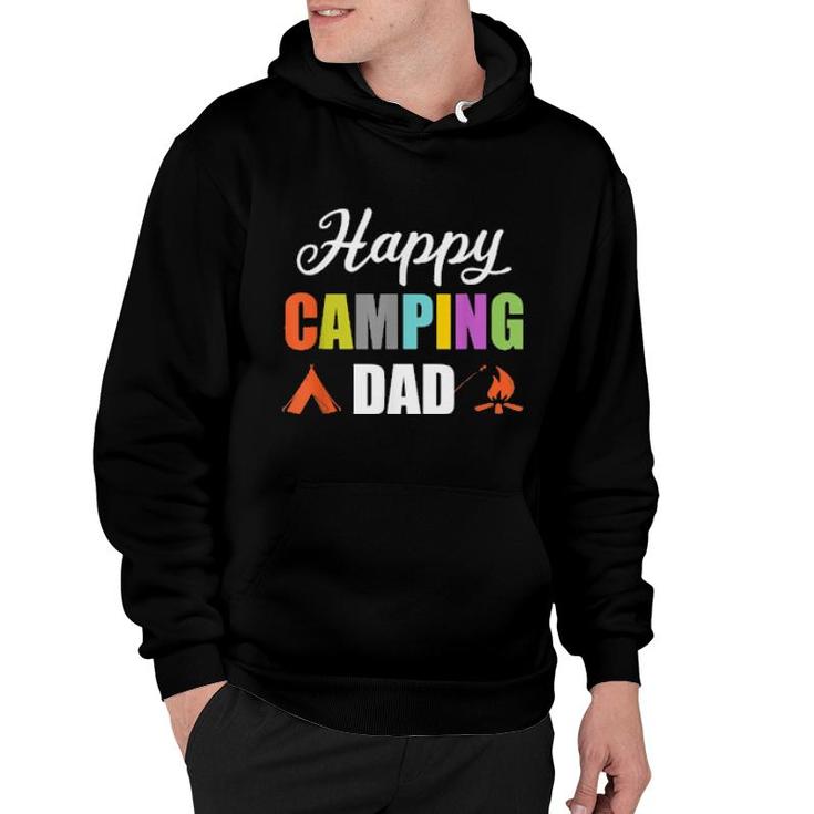 Mens Campfire Tent Camper Dad Father Happy Camping  Hoodie
