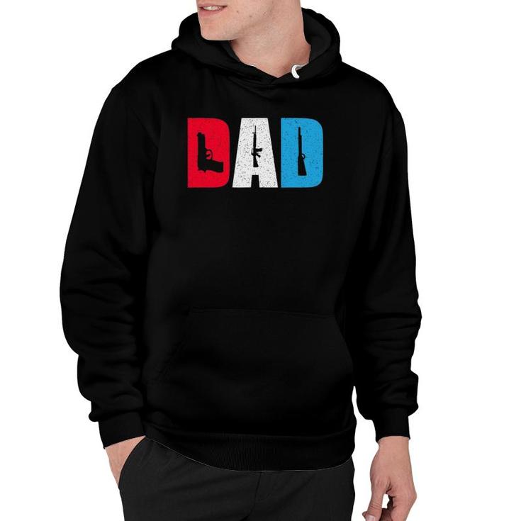 Mens Dad And Guns Collection Red White And Blue Hoodie