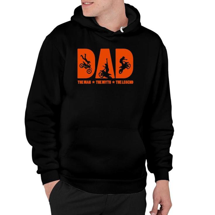 Mens Dad The Man The Myth The Legend Gift For Motocross Lovers Hoodie