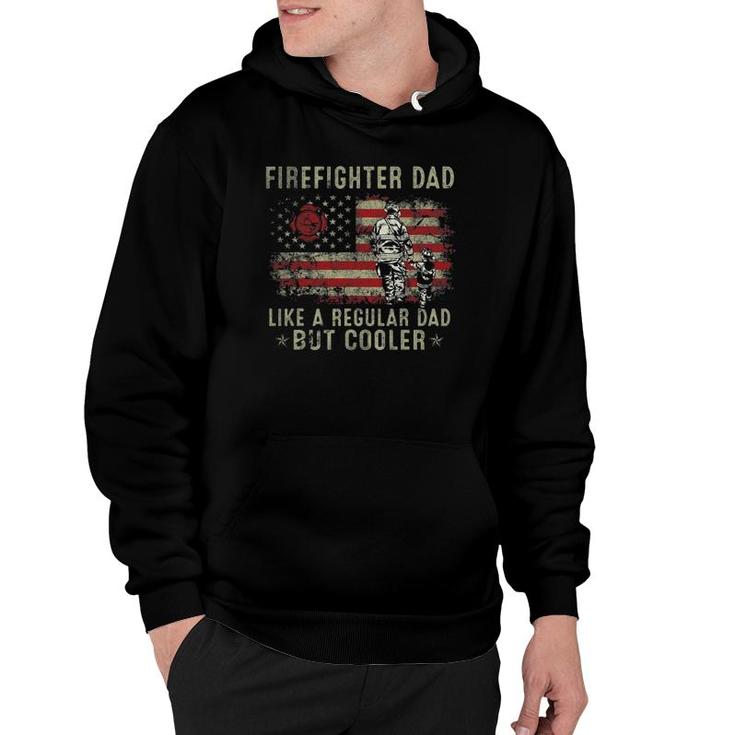 Mens Firefighter Dad Like Regular But Cooler Fireman Father's Day Hoodie