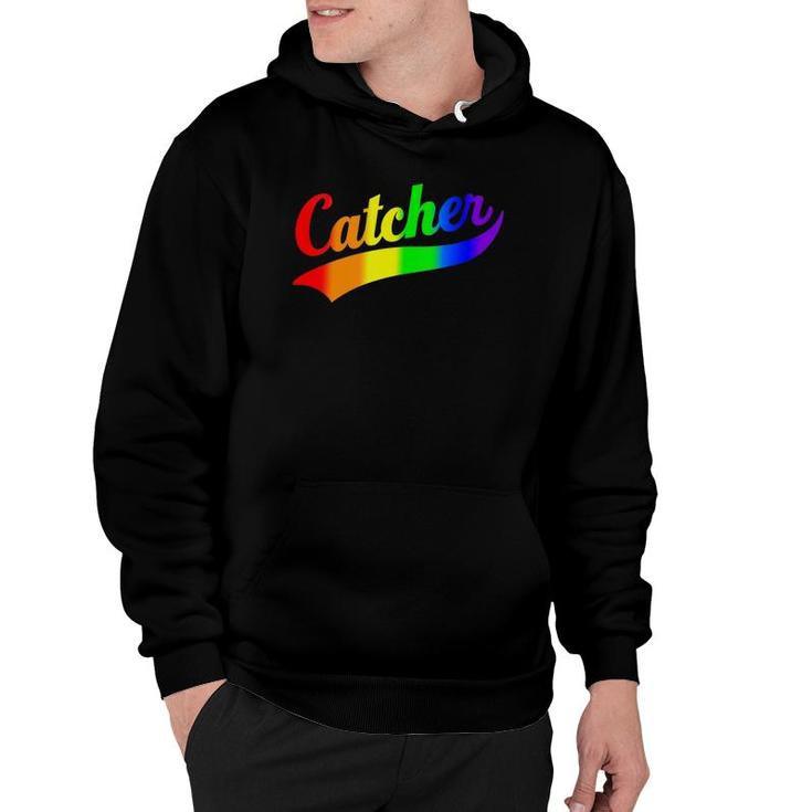 Mens Funny Catcher Rainbow Gay Pride  Hoodie