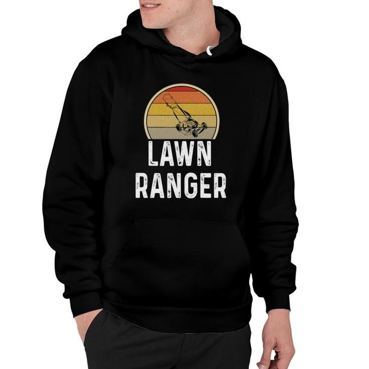 Mens Funny Lawn Ranger Mowing Grass Cutting Dad  Retro Gift Hoodie