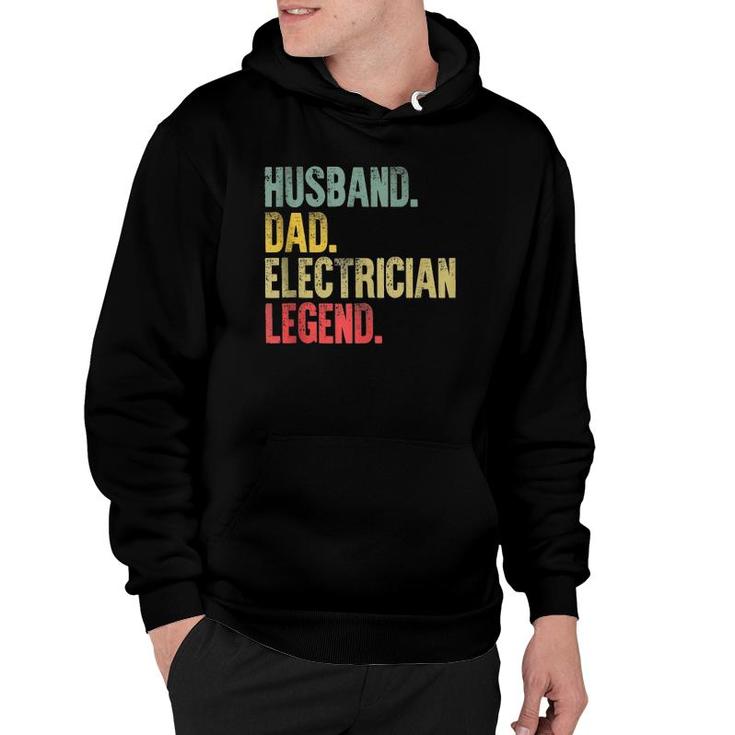 Mens Funny Vintage Husband Dad Electrician Legend Retro Hoodie