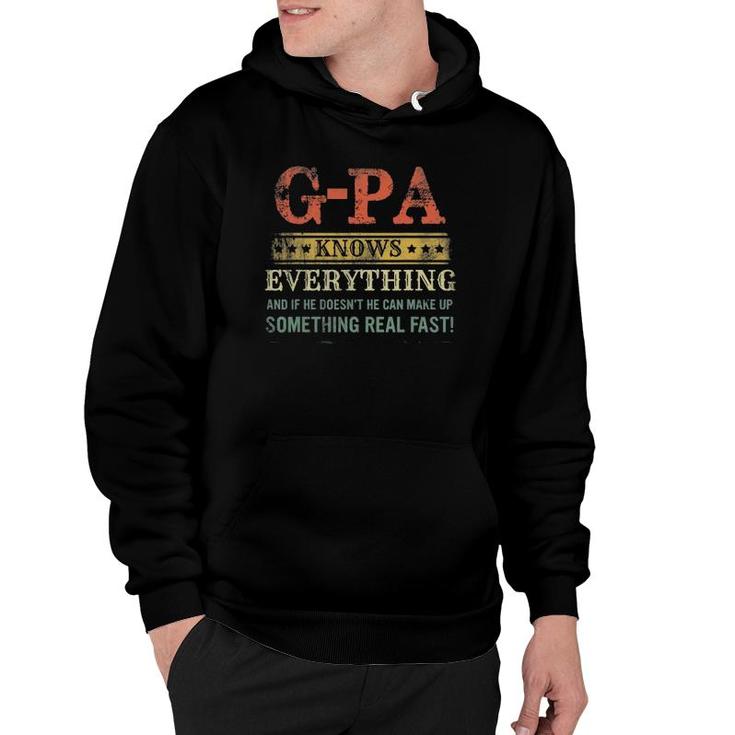 Mens G-Pa Knows Everything Funny Father's Day Vintage Hoodie