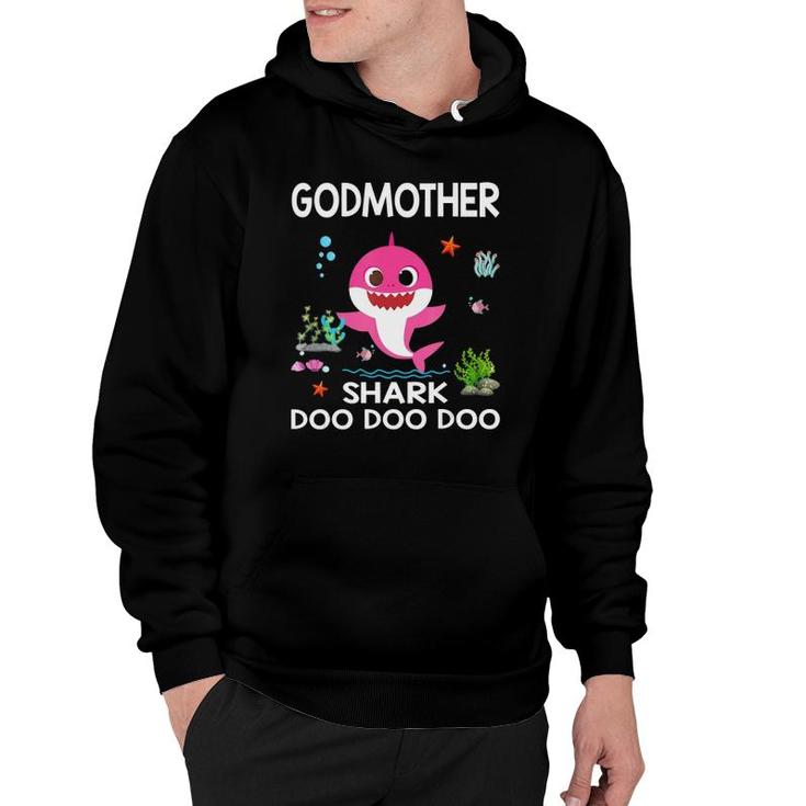 Mens Godmother Shark  Funny Mothers Day Gift For Kids Womens Hoodie