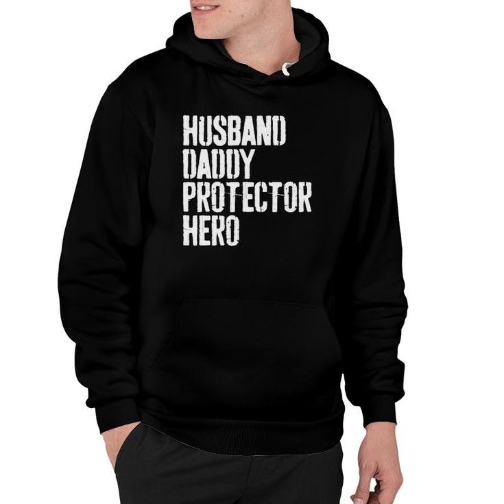 Mens Husband Daddy Protector Hero Father's Day Gif Hoodie
