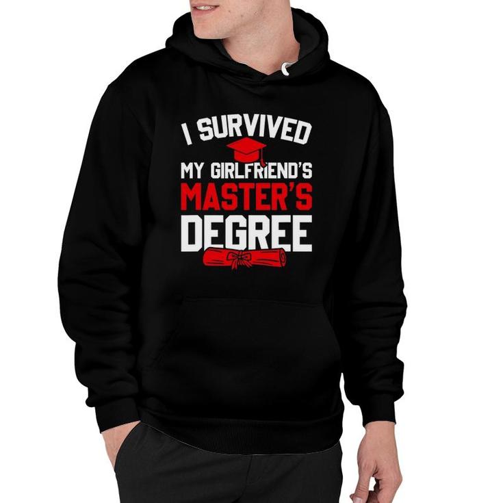 Mens I Survived My Girlfriend's Master's Degree Funny Graduation Hoodie