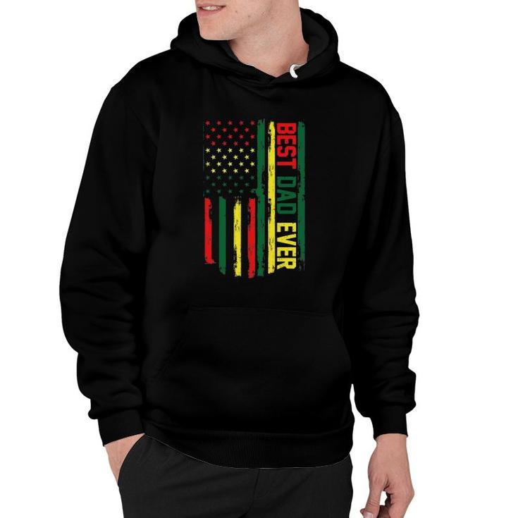 Mens Juneteenth Best Dad Ever American Flag For Father's Day Hoodie