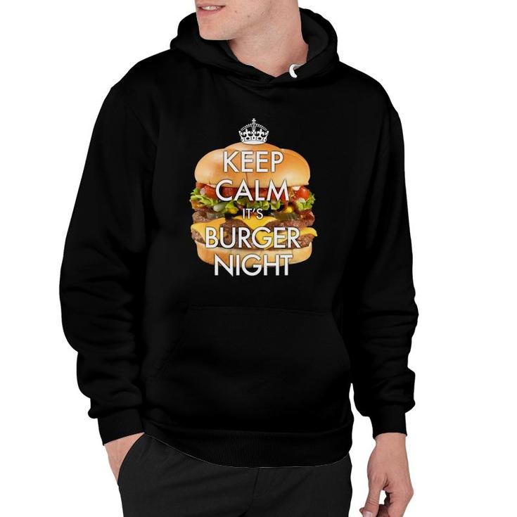 Mens Keep Calm It's Burger Night Novelty Soft Touch Hoodie