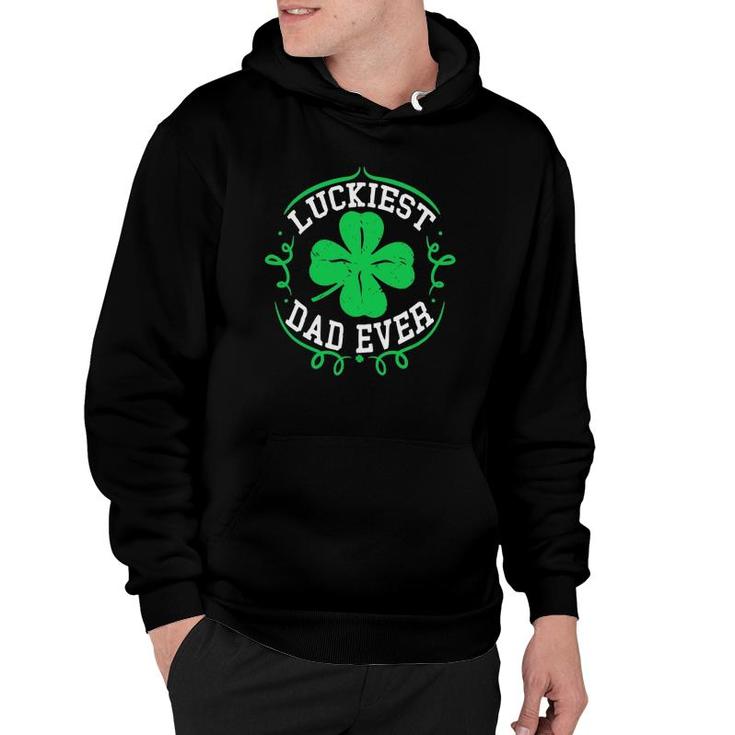 Mens Luckiest Dad Ever  Funny St Patrick's Day Daddy Gift Men Hoodie