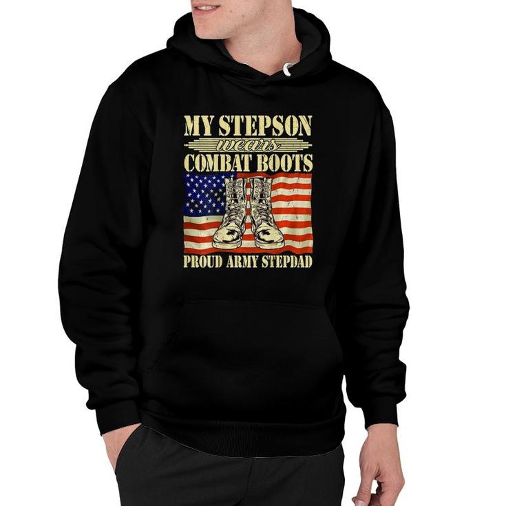 Mens My Stepson Wears Combat Boots Military Proud Army Stepdad Hoodie
