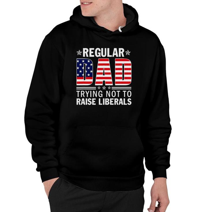 Mens Normal Dad Trying Not To Raise Liberals Vintage Us Flag Hoodie