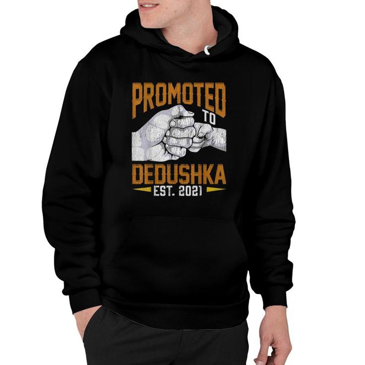 Mens Promoted To Dedushka Est 2021 Father's Day Gift New Dedushka Hoodie