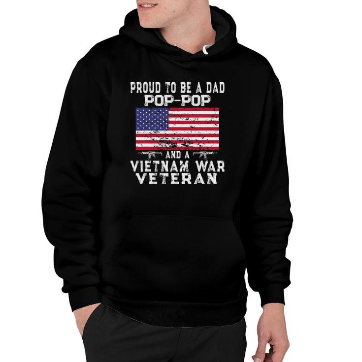 Mens Proud Dad Pop-Pop Vietnam War Veteran - Retro Us Flag Grandpa Hoodie