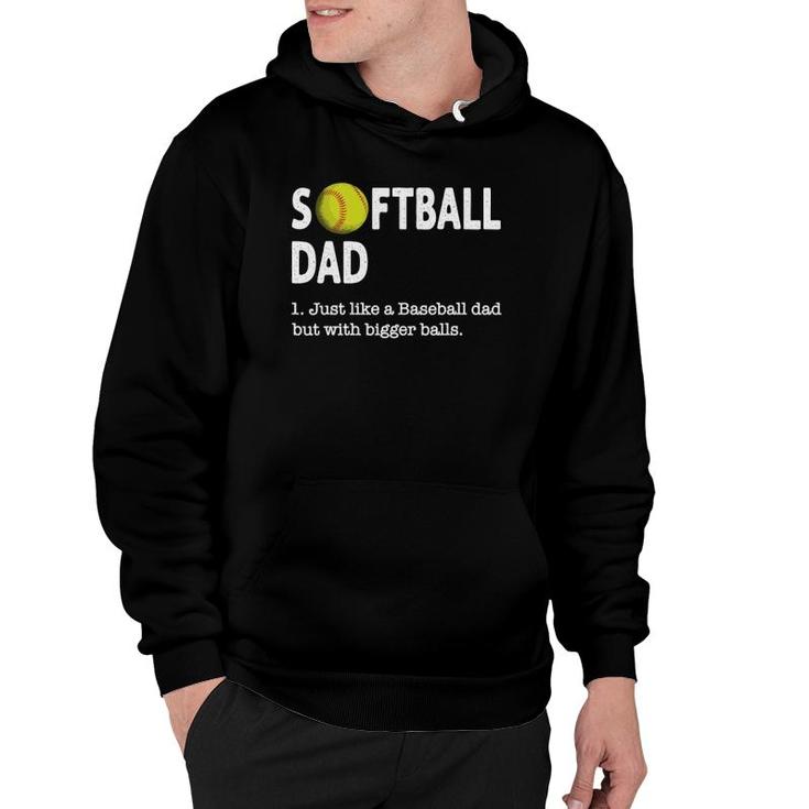 Mens Softball Dad Just Like A Baseball Dad  Father's Day Hoodie
