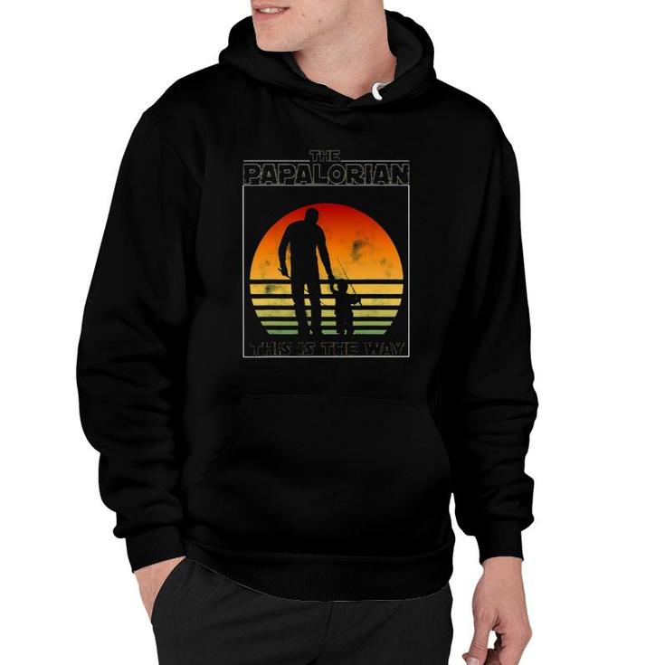 Mens The Papalorian Fathers Day Dad And Son Fishing Funny Gift Hoodie