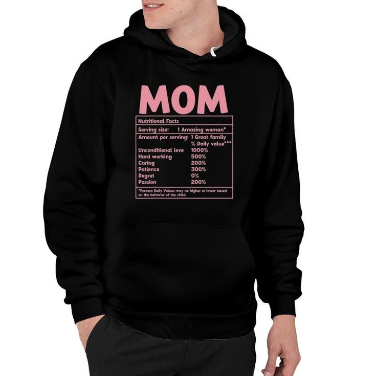 Mom Nutritional Facts Funny Mother's Day Hoodie