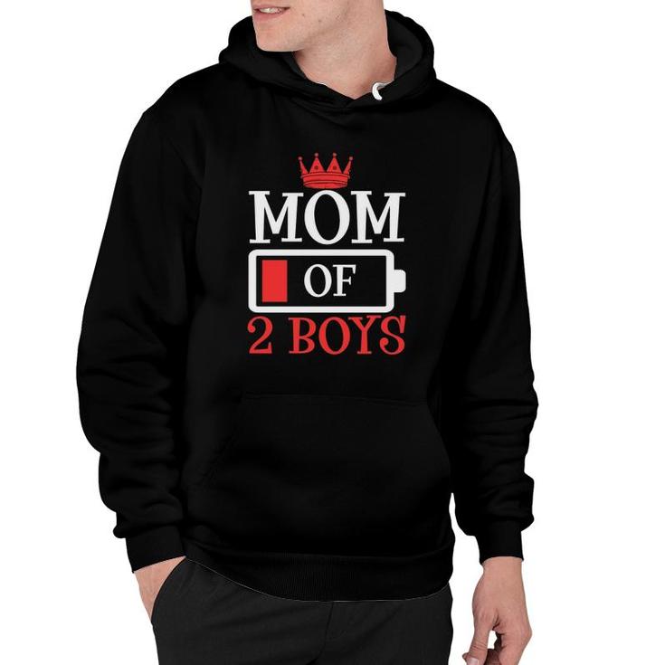 Mom Of 2 Boys Queen Battery Loading Mother's Day Hoodie