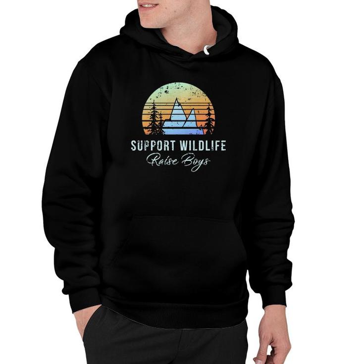 Mom Support Wildlife Raise Boys Mother Day Gift Hoodie