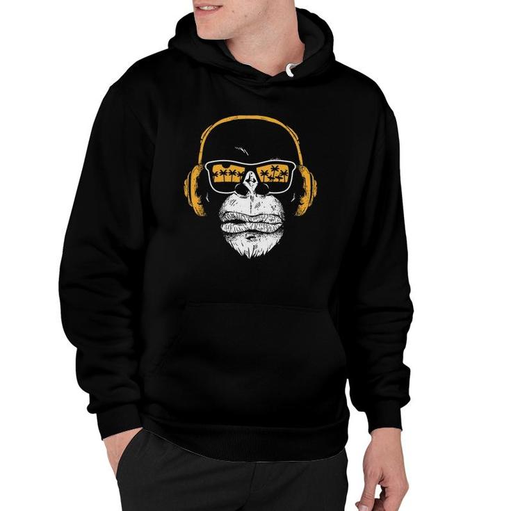 Monkey With Dj Headphones And Sunglasses Monkey Hoodie Monkey With Dj Headphones And Sunglasses Monkey Hoodie