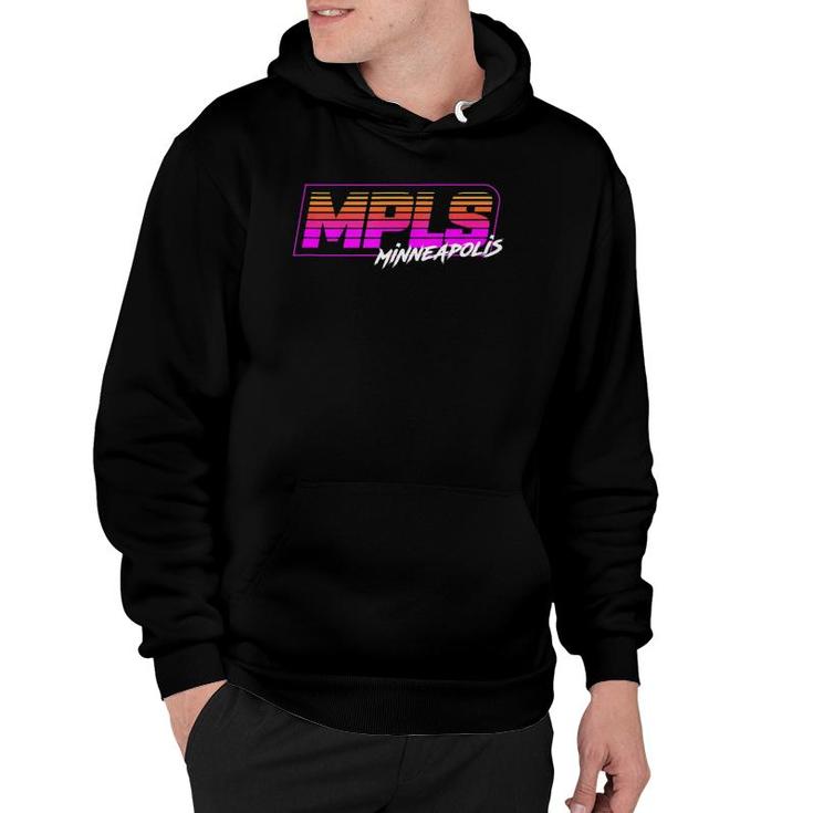 Mpls Minneapolis Retro 80'S Box Stripes Hoodie