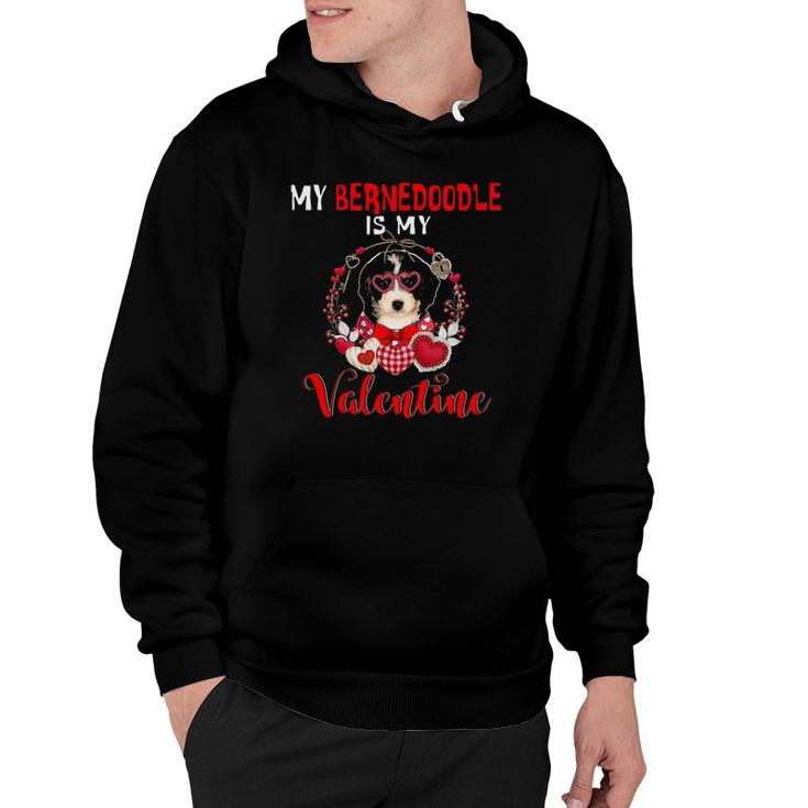 My Bernedoodle Is My Valentine Funny Dog Lover Hoodie