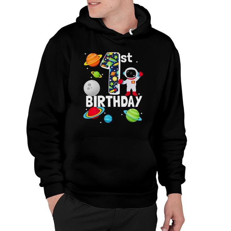 Outer Space 1 Year Old Toddler Bday Party My 1St Birthday Hoodie