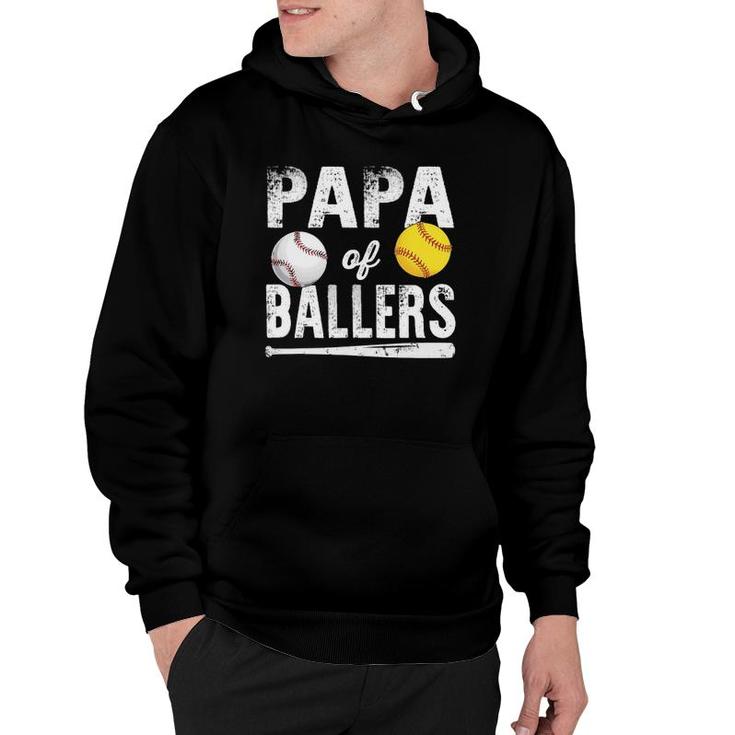 Papa Of Ballers  Baseball Softball Hoodie