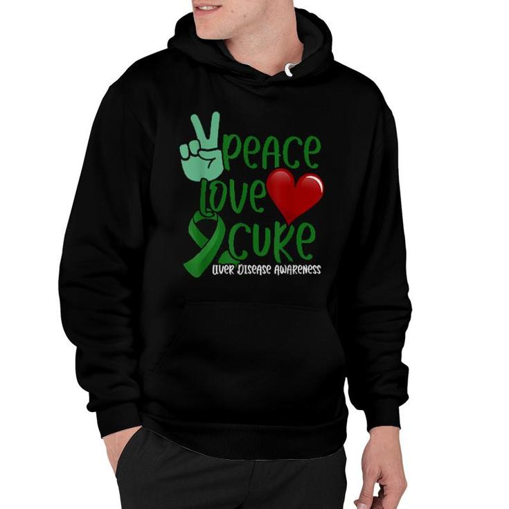 Peace Love Cure Liver Disease Awareness  Hoodie