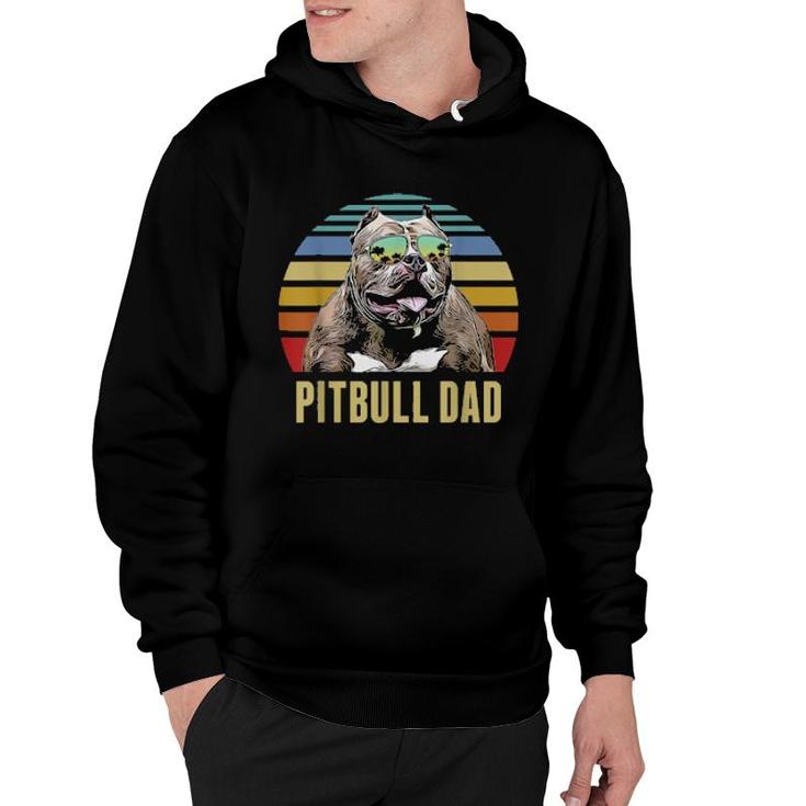 Pitbull Best Dog Dad Ever Retro Sunset Beach Vibe  Hoodie