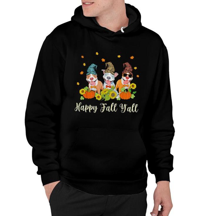 Pitbull Dogs Happy Fall Y'all Halloween  Hoodie