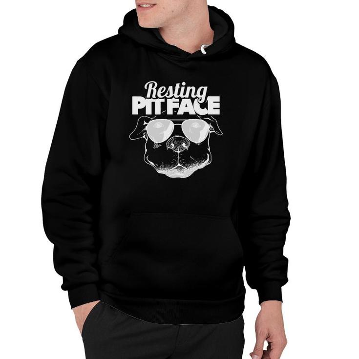 Pitbull Sunglasses Owner Funny Resting Pit Face Pullover Hoodie