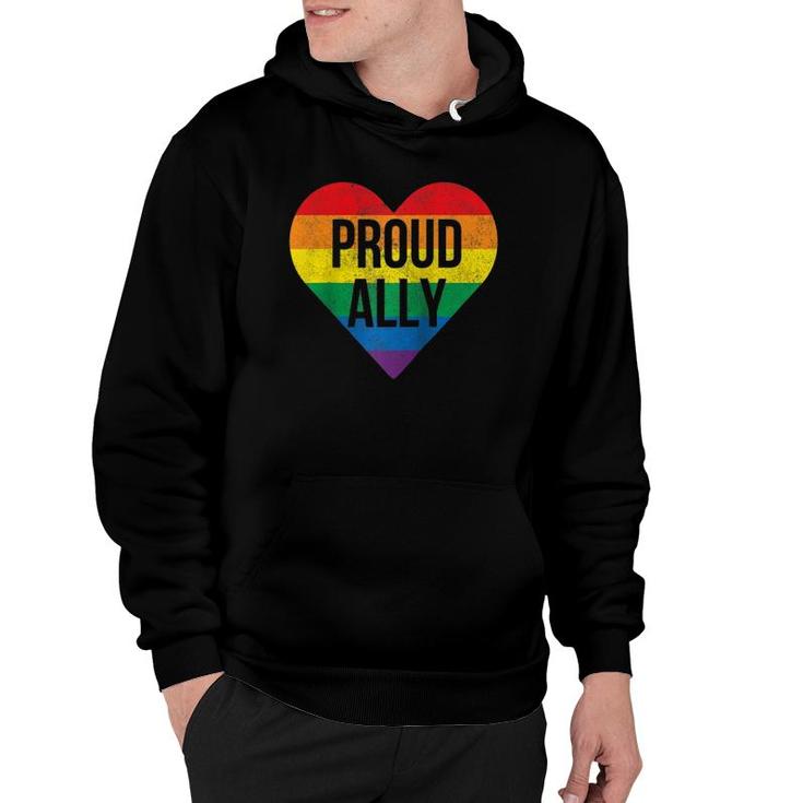 Proud Ally Gay Pride Month Lgbtq Flag Cute Heart Vintage Raglan Baseball Tee Hoodie