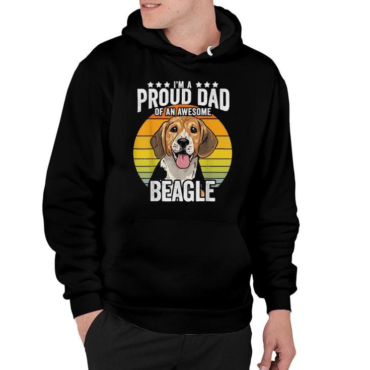 Proud Dad Beagle Dog Pet Love Retro Vintage Sunset  Hoodie