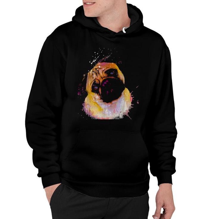 Pug Watercolors Dog Dogs Dog Mom Clothing Paws Doggy  Hoodie
