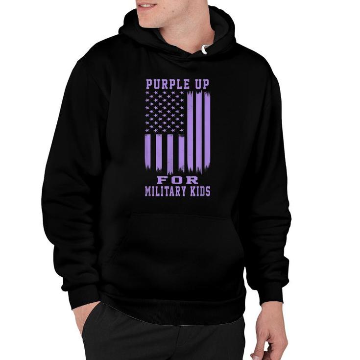 Purple Up For Military Kids Month Military Army Soldier Kids  Hoodie