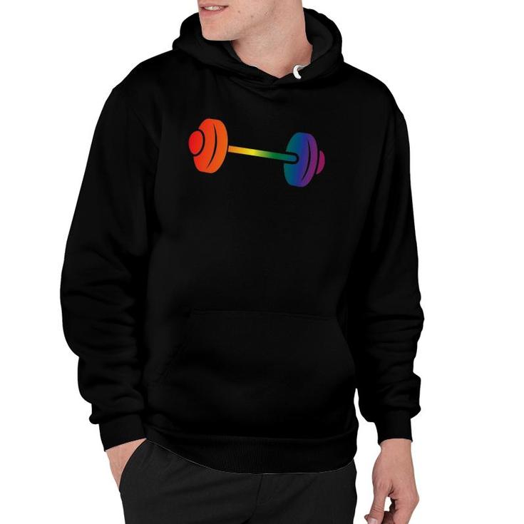 Rainbow Dumbbell Gift For Gay Gym Owners And Lgbtq Fitness Hoodie