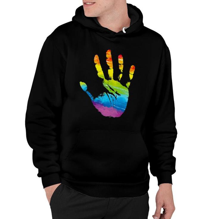 Rainbow Hand Print Lgbt Gay Pride Month Parade Women Men Hoodie