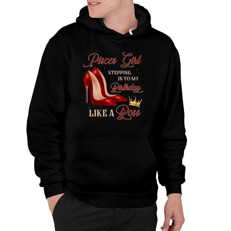 Red Heels Pisces Girl Stepping Into Birthday Astrology Hoodie