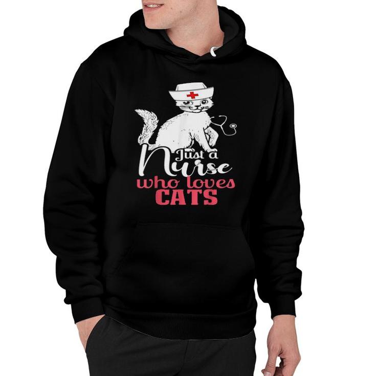 Retro For Cat Lovers, Cat, Just A Nurse Who Loves Cats  Hoodie
