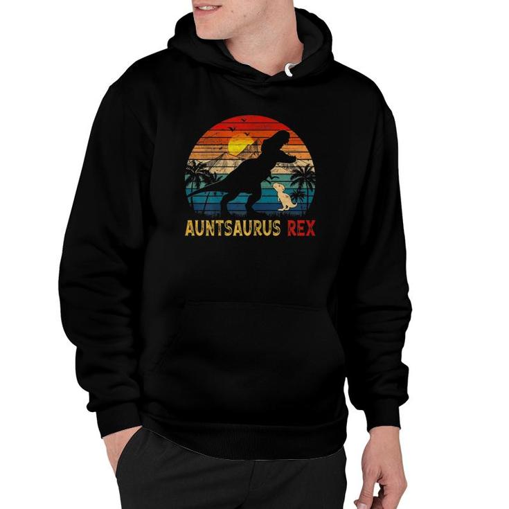 Retro Vintage Auntsaurus Rex Gifts Family Mother's Day Hoodie