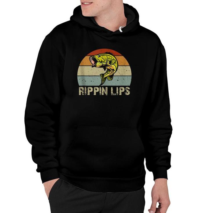 Rippin Lips Bass Fishing Gifts For Dad Father's Day  Hoodie