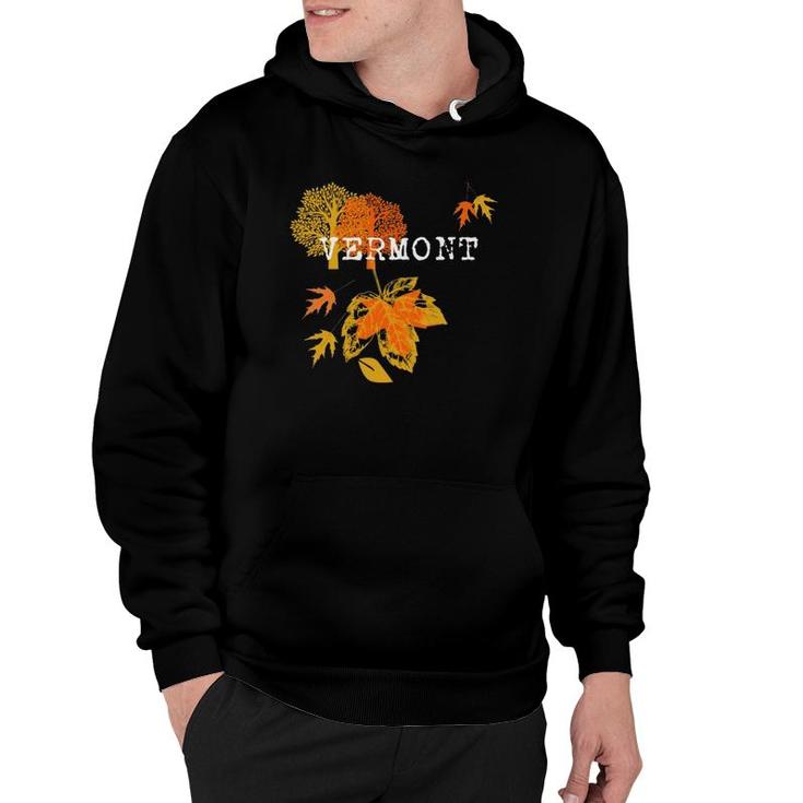 Roadworking Vermont Travel Fall Leaves Vacation Souvenir Hoodie