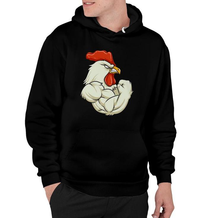 Rooster At The Gym Swole Workout Funny Gift Hoodie