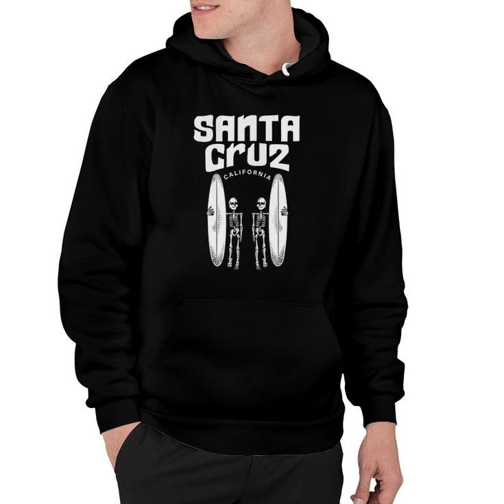 Santa Cruz California Surfing Skeleton Design - Surfers Hoodie