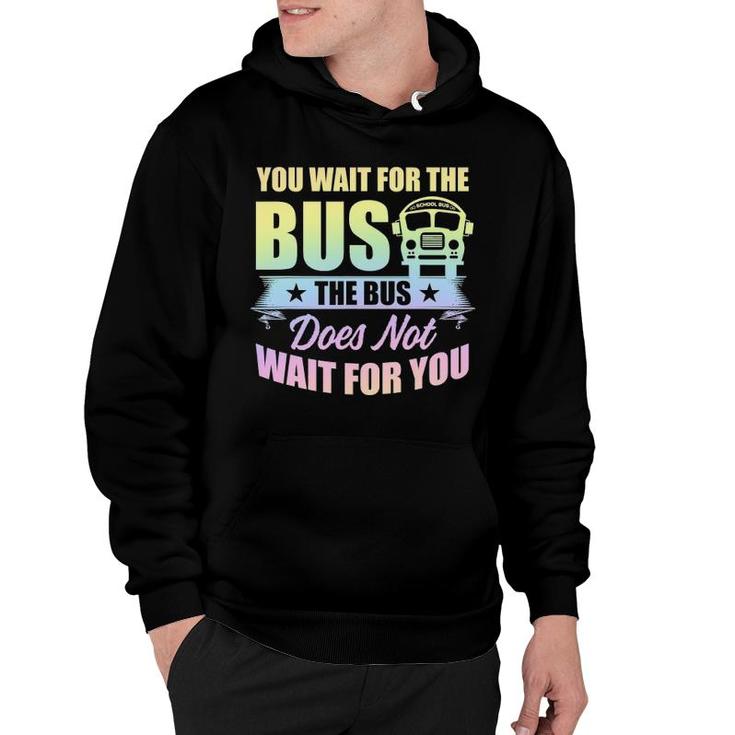 School Bus Driver Student Wait Stop Humor Pastel Rainbow Hoodie