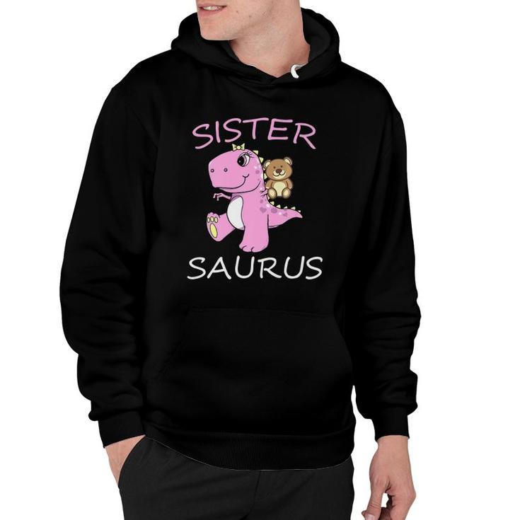 Sistersaurus Rex Sister Saurus Dinosaur Little Girls Premium Hoodie
