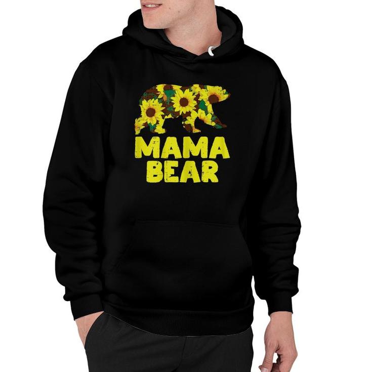 Sunflower Mama Bear Cute Mother's Day Floral Mom Mommy Hoodie